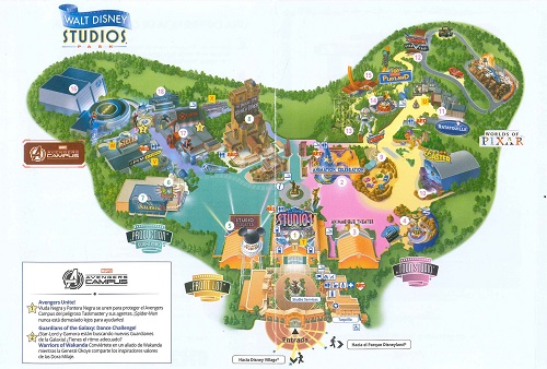 Mapa Disneyland Paris (Walt Disney Studios Park)